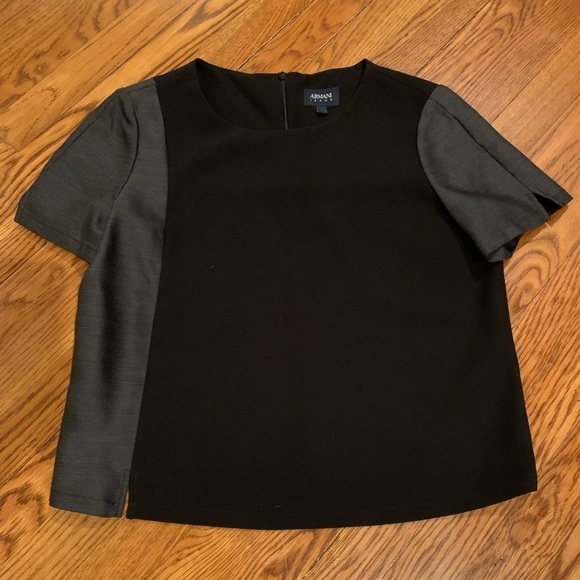 Armani Jeans Two Tone Tee Shirt Size 6 - Picture 1 of 8